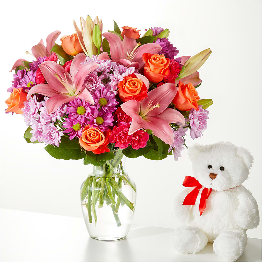 One and Only Bouquet and Bear Bundle – Flowers By Oralene Llc, Concord NC