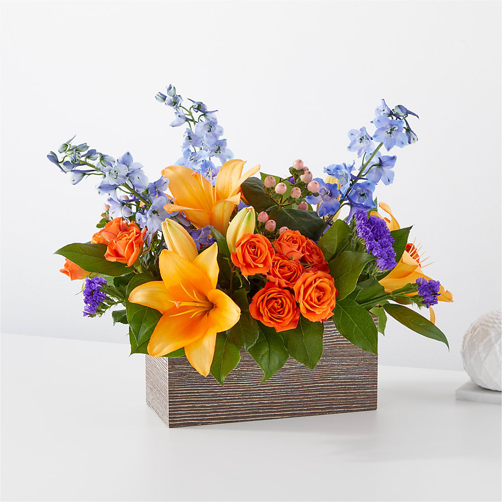 Radiant Citrus Box Bouquet – Flowers By Oralene Llc, Concord NC