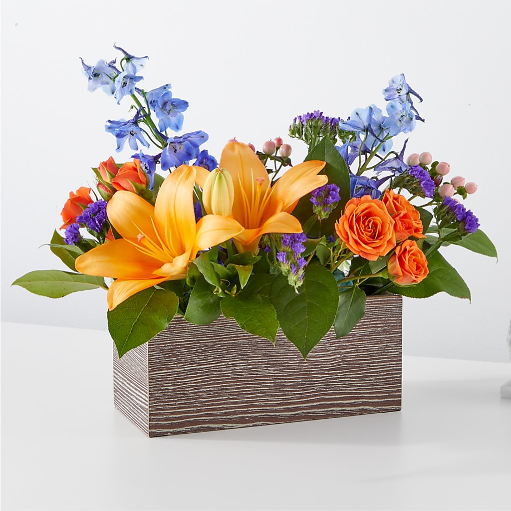 Radiant Citrus Box Bouquet – Flowers By Oralene Llc, Concord NC