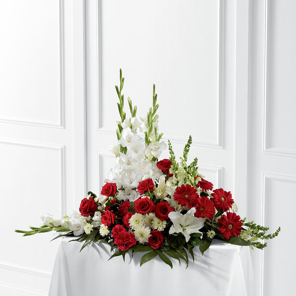 Crimson & White Arrangement – Flowers By Oralene Llc, Concord NC
