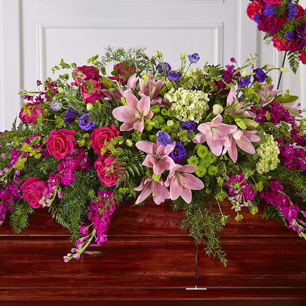 Radiant Tribute Casket Spray – Flowers By Oralene Llc, Concord NC