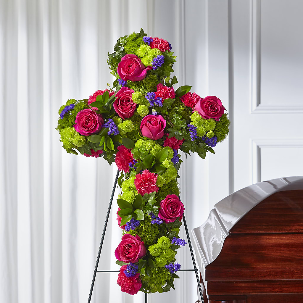 Tribute Rose Floral Cross – Flowers By Oralene Llc, Concord NC