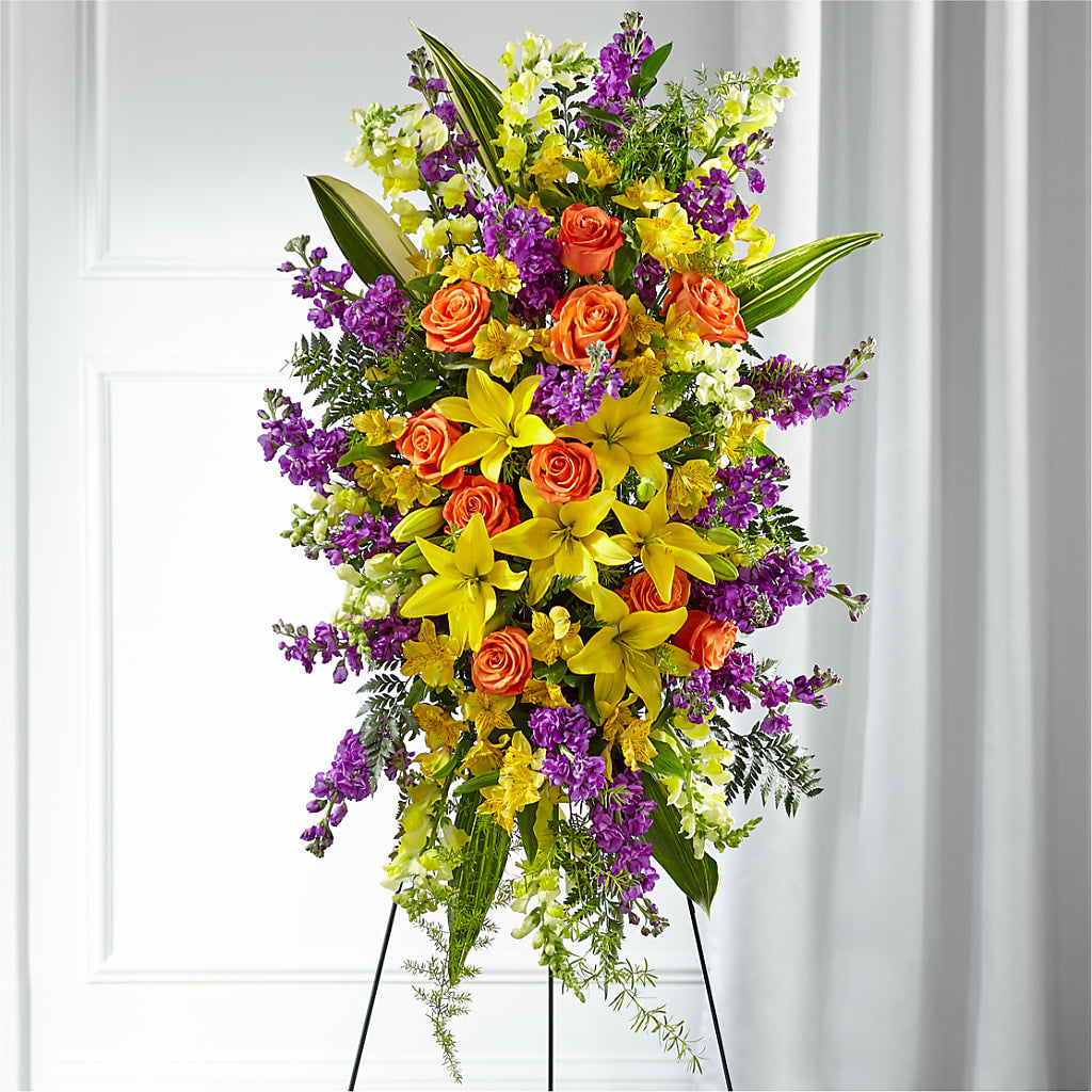 Thoughtful Prayers Standing Spray – Flowers By Oralene Llc, Concord NC