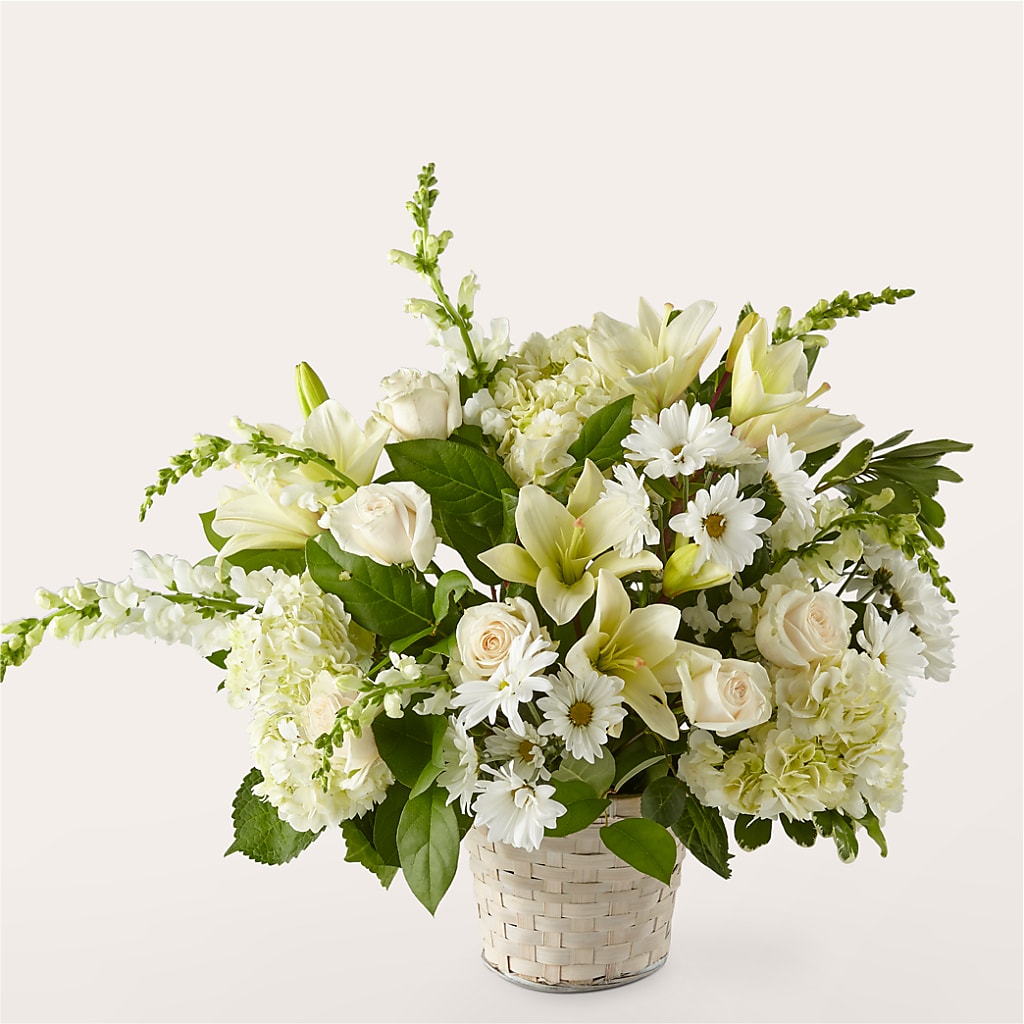 Ivory Elegance Floral Basket – Flowers By Oralene Llc, Concord NC