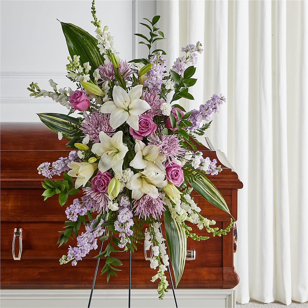 Grateful Hearts Standing Spray – Flowers By Oralene Llc, Concord NC