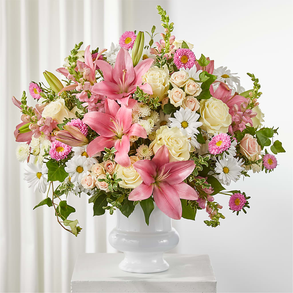 Empathetic Blooms Urn Arrangement – Flowers By Oralene Llc, Concord NC