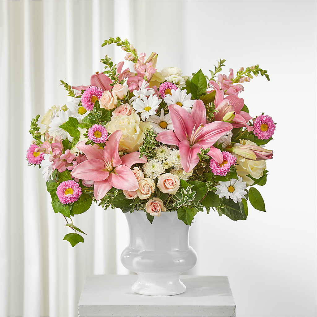 Empathetic Blooms Urn Arrangement – Flowers By Oralene Llc, Concord NC