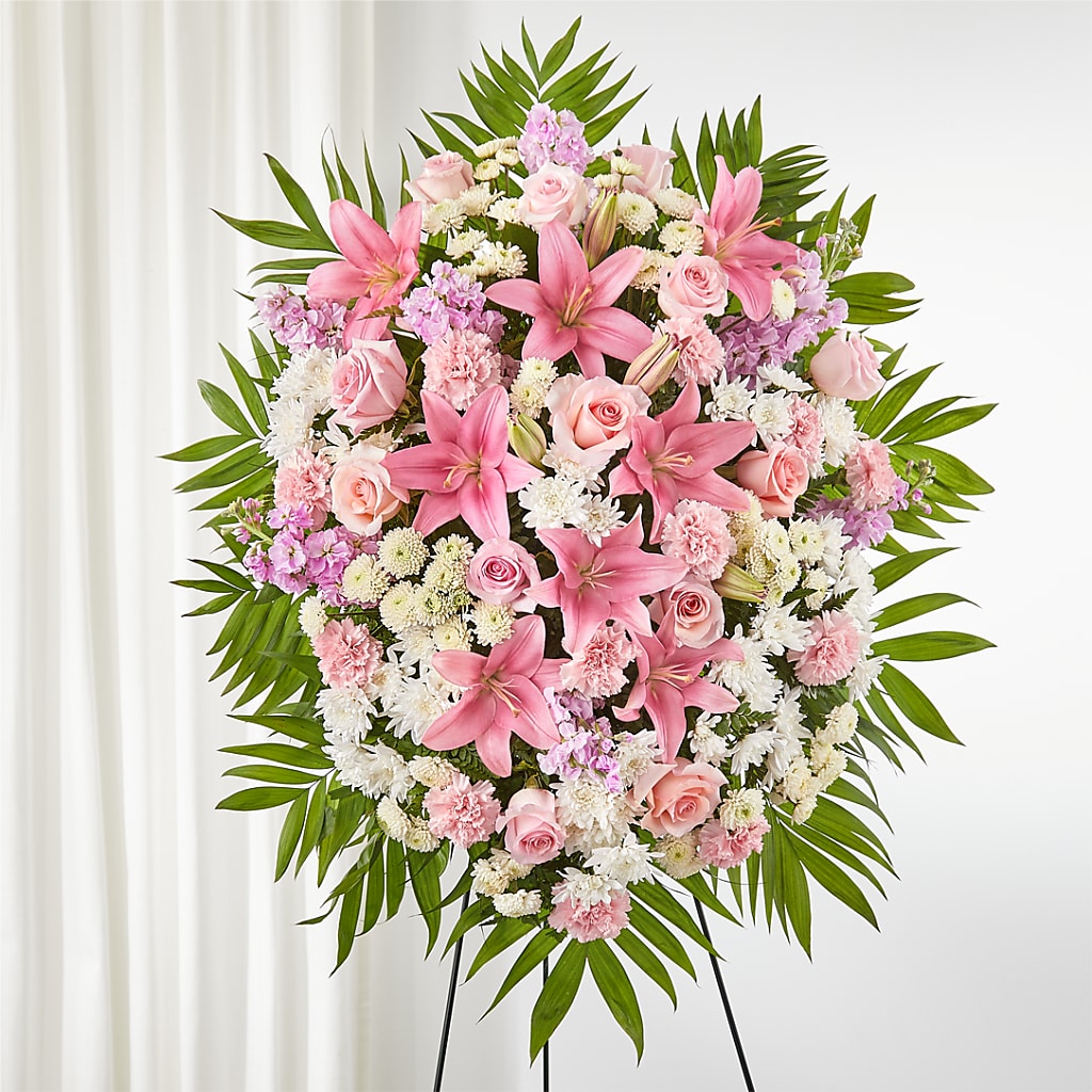 Offering Solace Standing Spray – Flowers By Oralene Llc, Concord NC