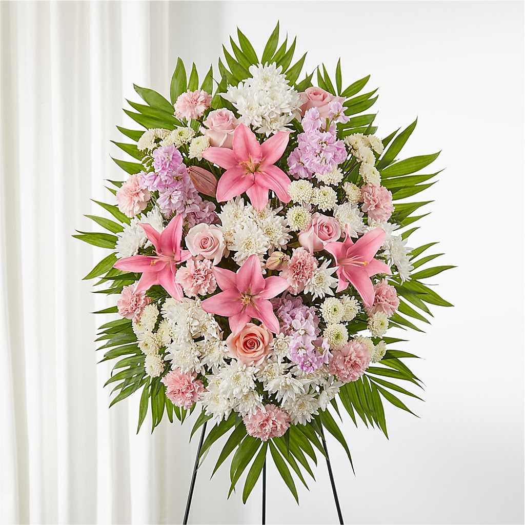 Offering Solace Standing Spray – Flowers By Oralene Llc, Concord NC
