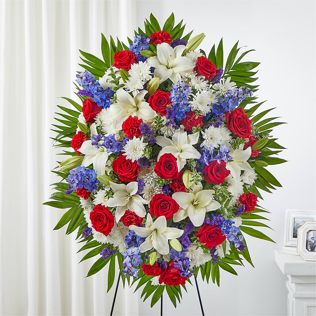 Cherished Service Standing Spray – Flowers By Oralene Llc, Concord NC