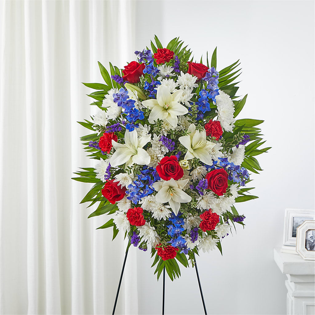 Cherished Service Standing Spray – Flowers By Oralene Llc, Concord NC