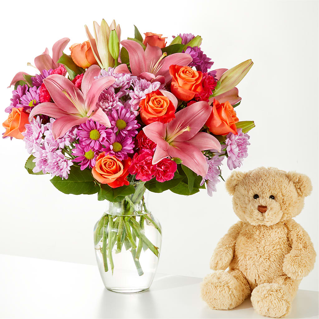 One and Only Bouquet and Bear Bundle –  Flowers By Oralene Llc, Concord NC