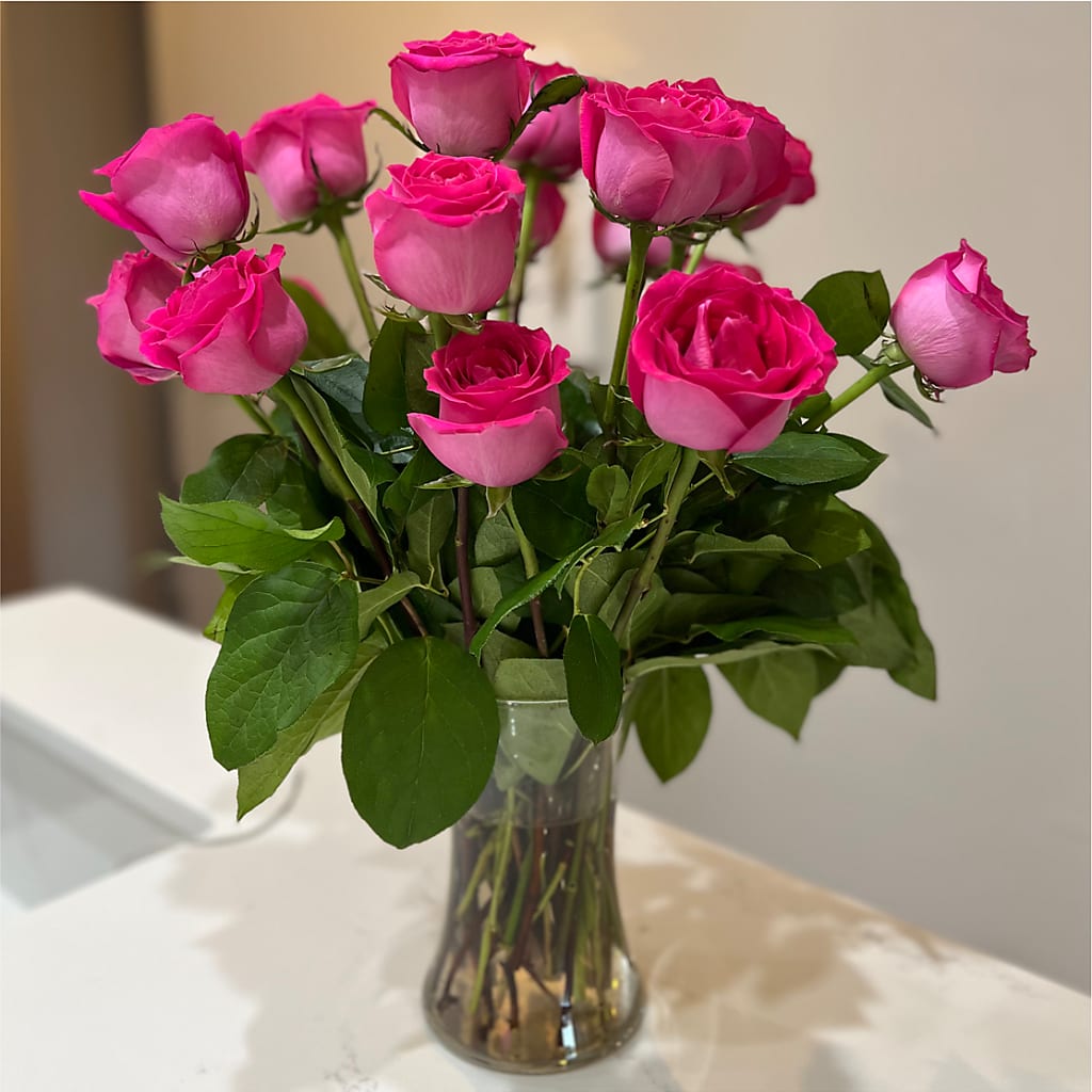 Long Stem Pink Rose Bouquet –  Flowers By Oralene Llc, Concord NC