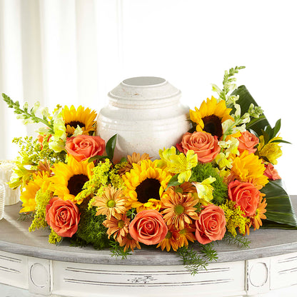 Faithful Sunflower Cremation Adornment –  Flowers By Oralene Llc, Concord NC